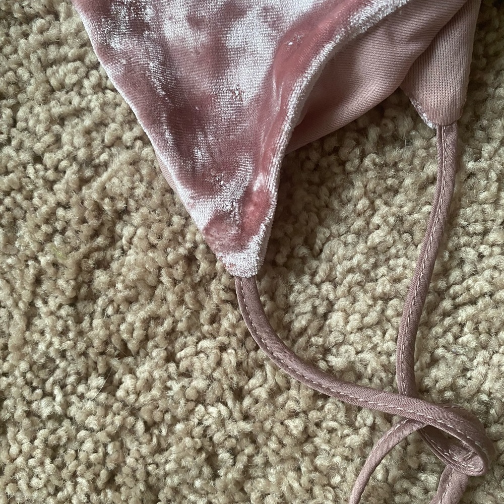 Pink starry velvet tie up dress